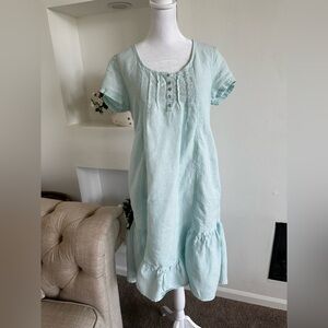 Poetry Soft Aqua Casual Dress for Kids